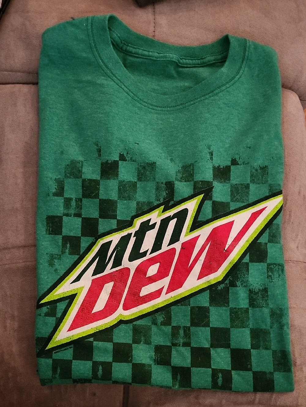 Mens Green Graphic Tee - Mtn Dew Logo